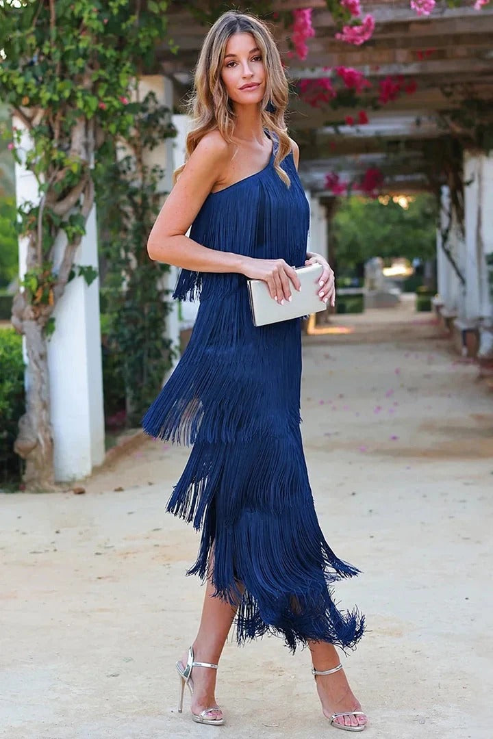 Dalia - Elegante jurk met franjes