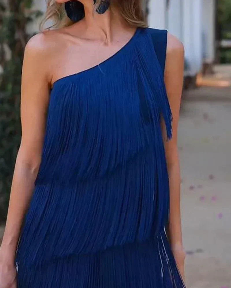 Dalia - Elegante jurk met franjes